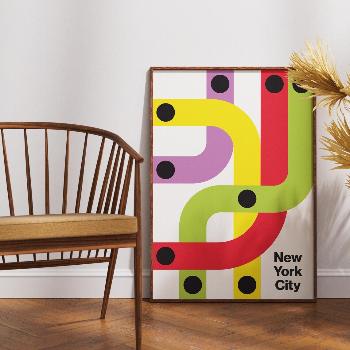 New York City Abstract Subway Map, Modern Travel Decor - Image 5