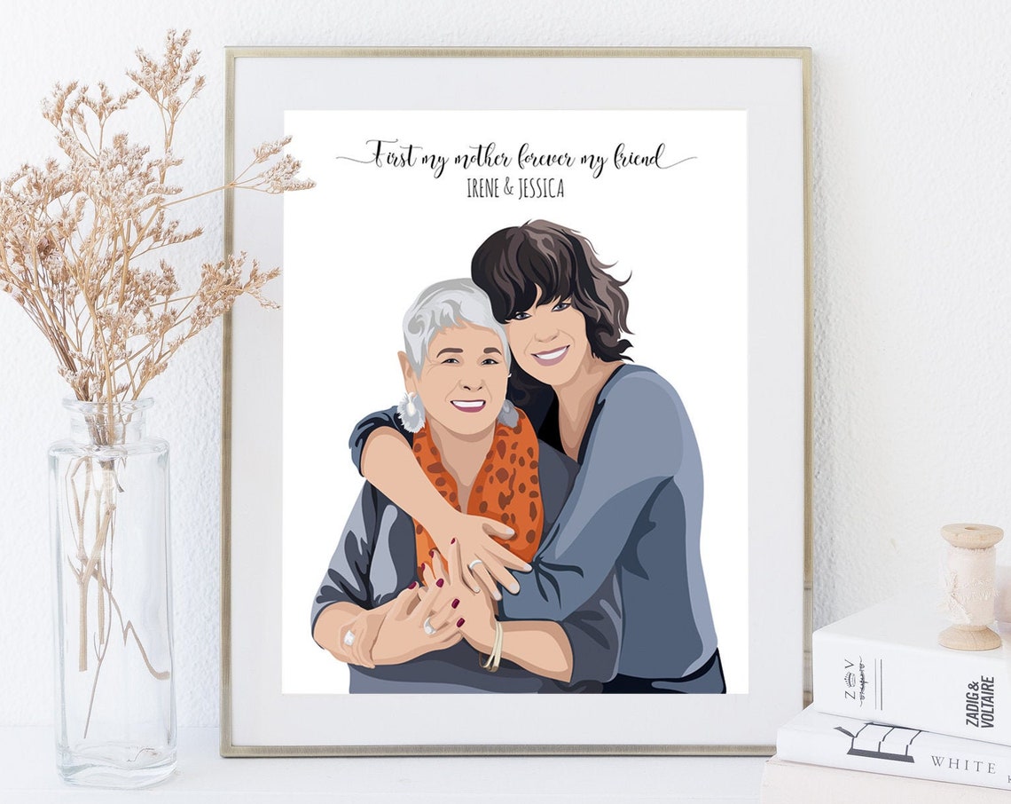 First My Mother Forever My Friend Personalized Custom Portrait Poster - Image 4