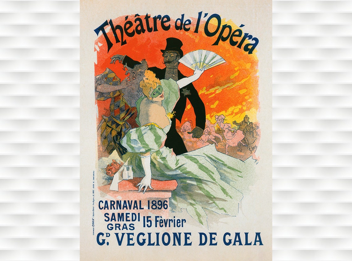 Theatre de lOpera Paris 1896 Carnaval Masquerade Gala Ball Poster