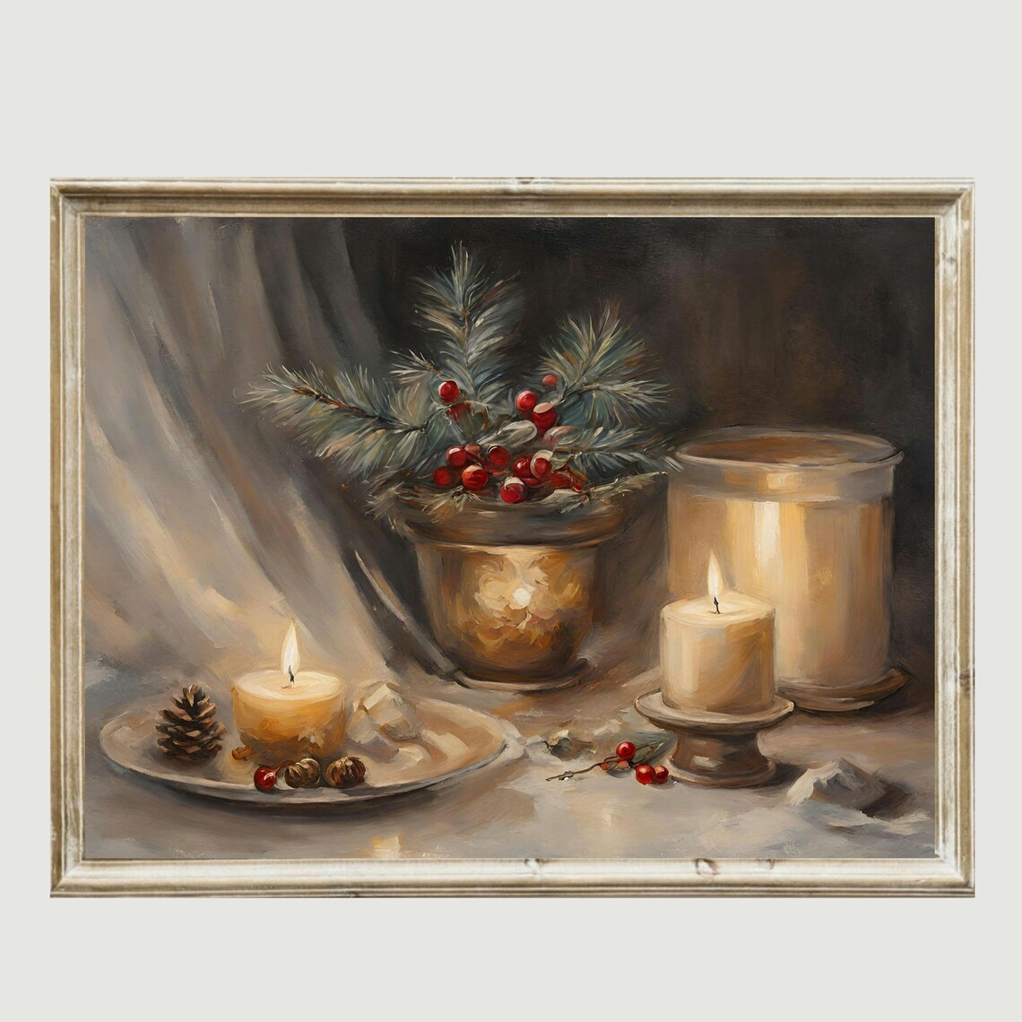 Rustic Christmas Print, Vintage Holiday Decor
