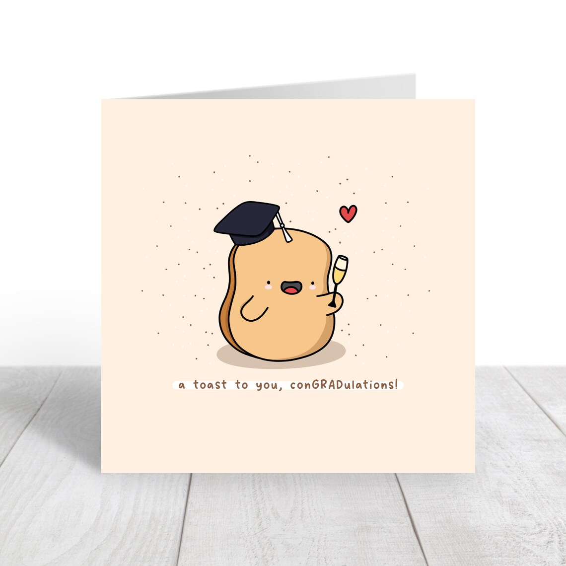 A Toast to You ConGRADulations Cute Graduation Card Art Poster - Image 2