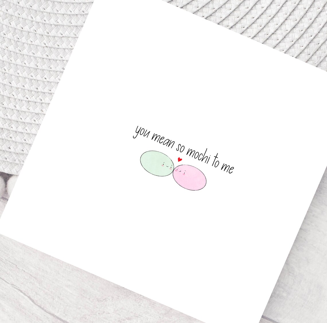 You Mean So Mochi To Me Kawaii Pun Card Anniversary Wall Art - Image 3