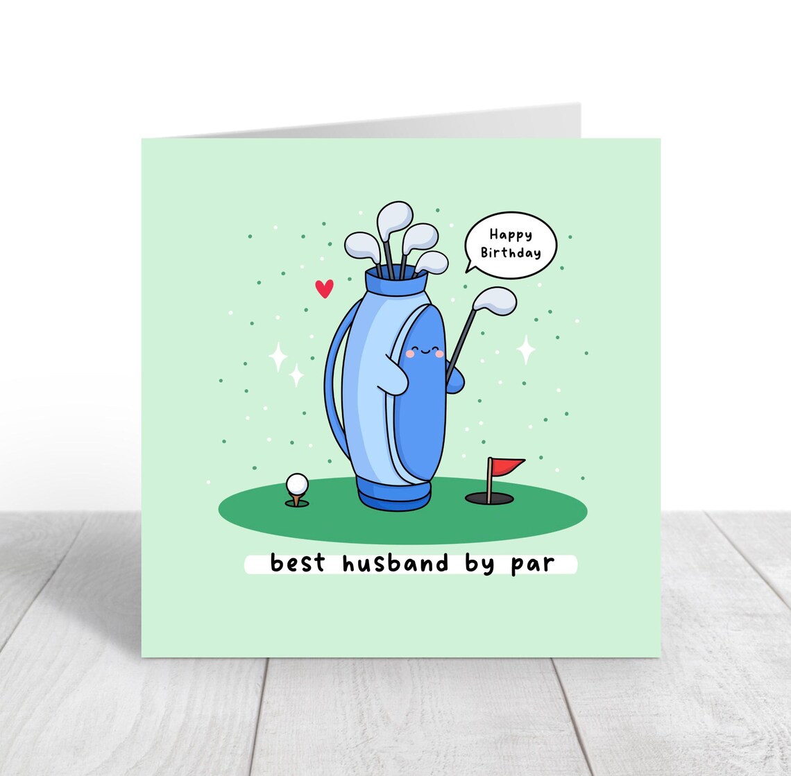 Funny Golf Card For Husband Golf Themed Card Golf Pun Golf Obsessed Birthday Card For Him Best Husband By Par - Image 2