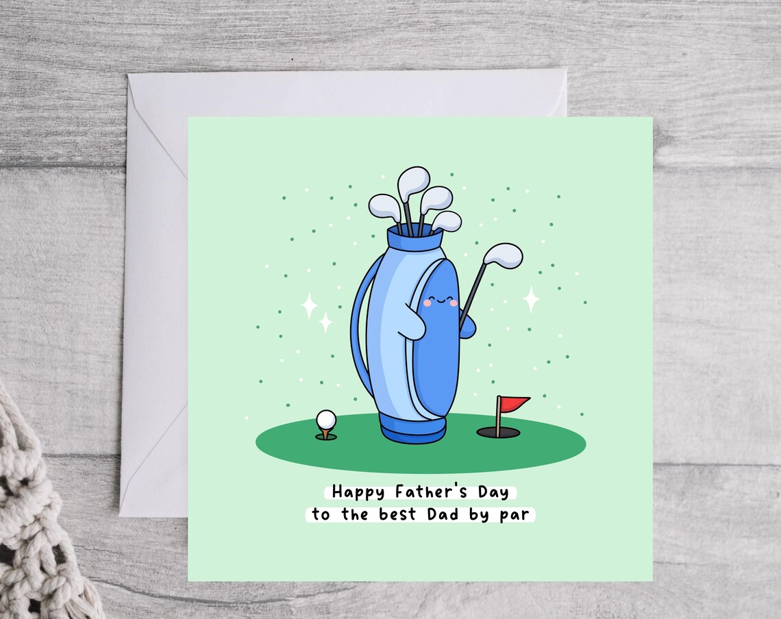 Kawaii Happy Fathers Day to the Best Dad by Par Golf Pun Print - Image 4