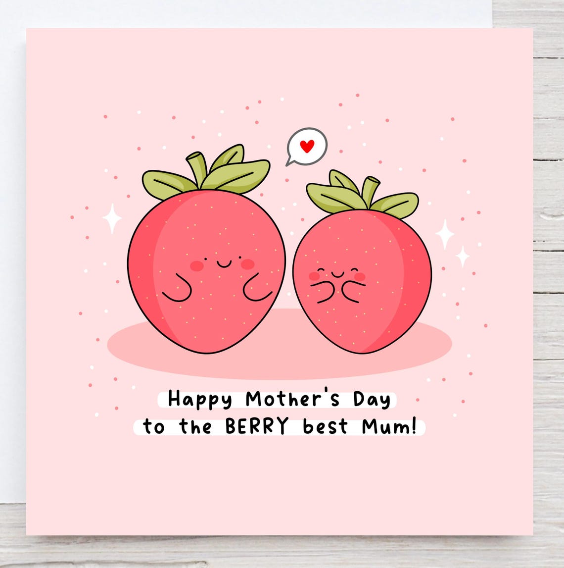 Kawaii Happy Mothers Day to the BERRY Best Mum Pun Art Print