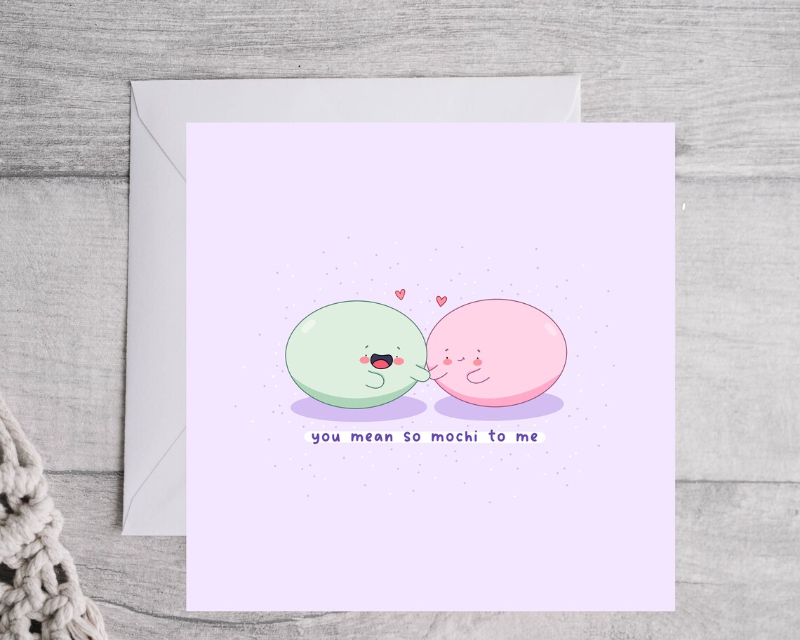 Kawaii Mochi Couple You Mean So Mochi To Me Love Pun Art Print - Image 3