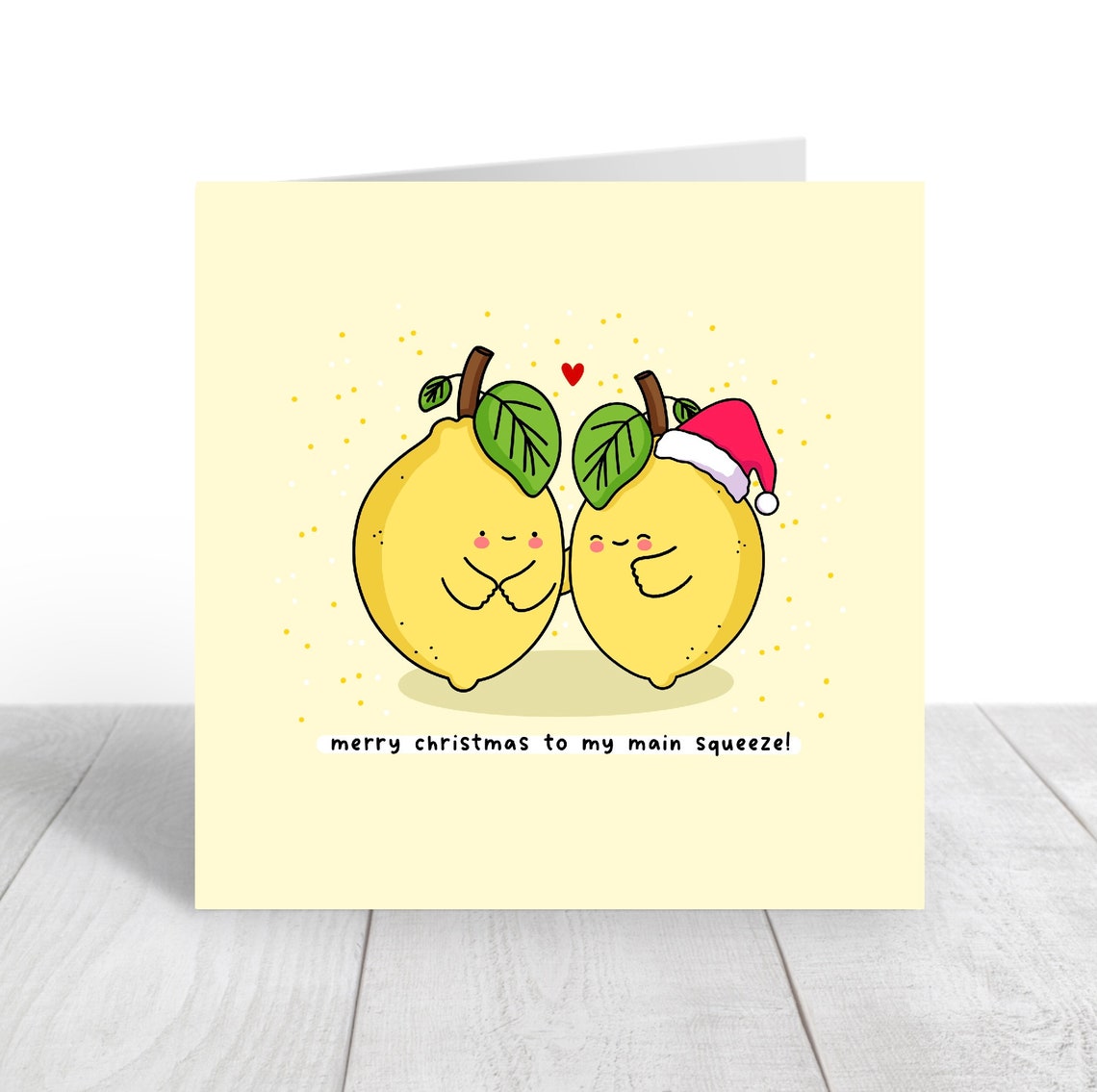 Kawaii Lemon Couple Santa Hat Merry Christmas Main Squeeze Wall Art - Image 5