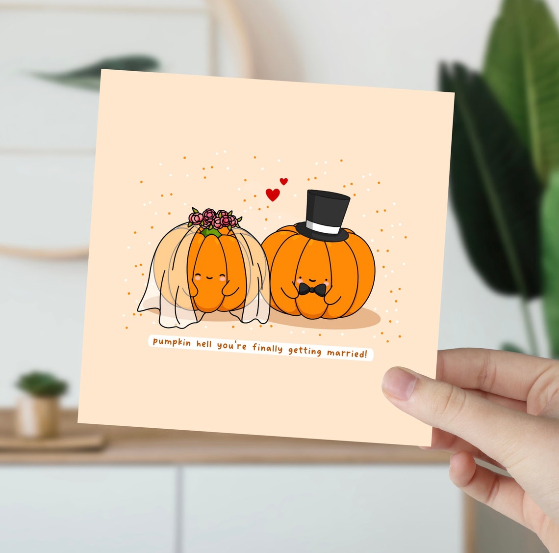 Pumpkin Bride And Groom Finally Getting Married Funny Pun Wall Art - Image 6
