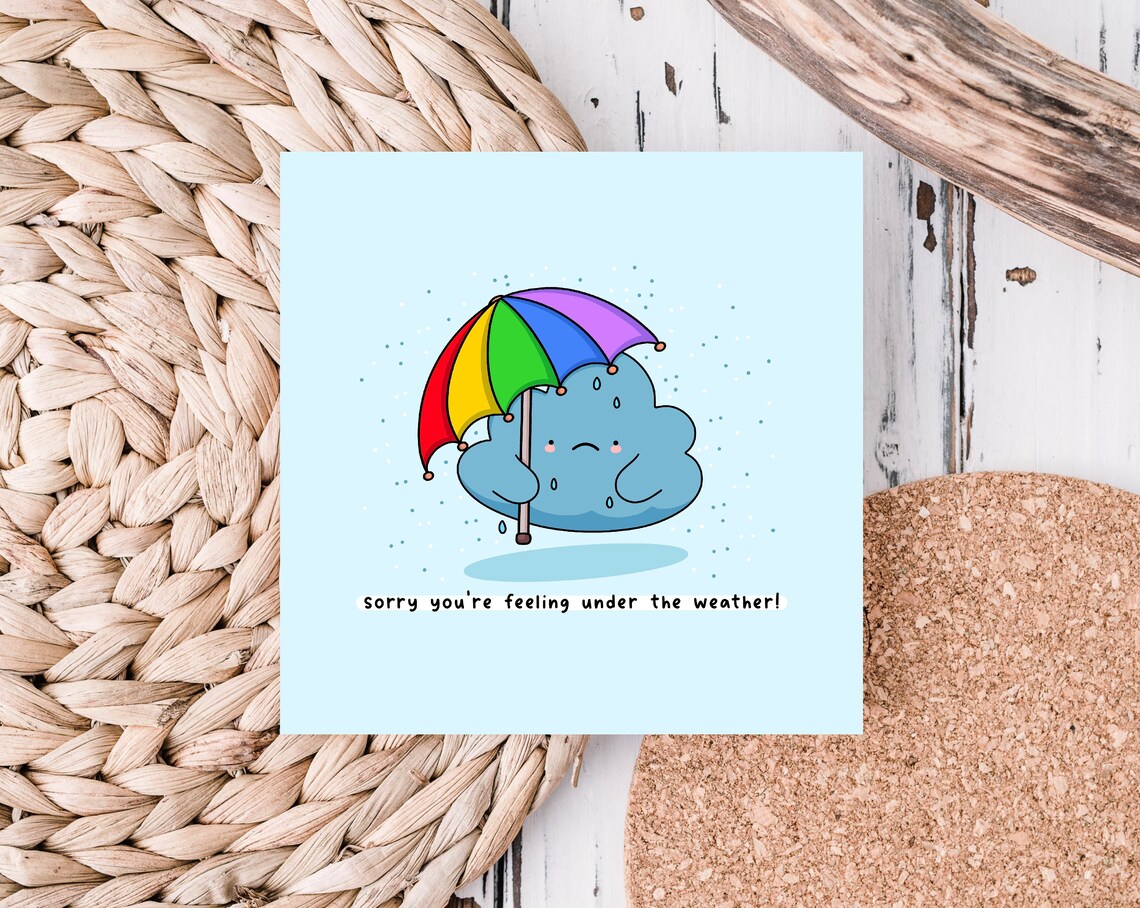 Sorry Youre Feeling Under The Weather Get Well Illustrated Card Print - Image 2