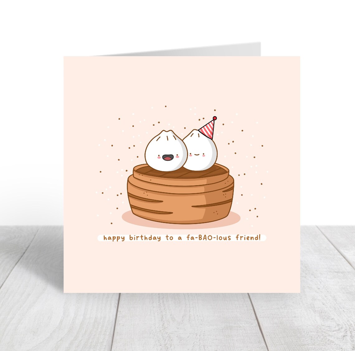 Happy Birthday To A Fa-BAO-lous Friend Bao Illustrated Card Print - Image 6