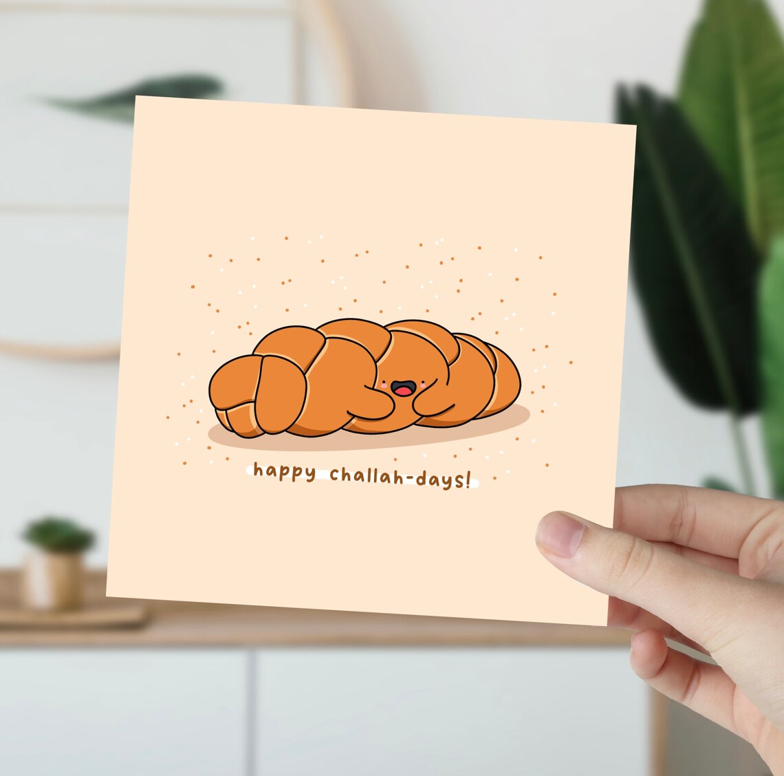 Happy Challah Days Card Hanukkah Card Funny Hanukkah Card Kawaii Card - Image 5