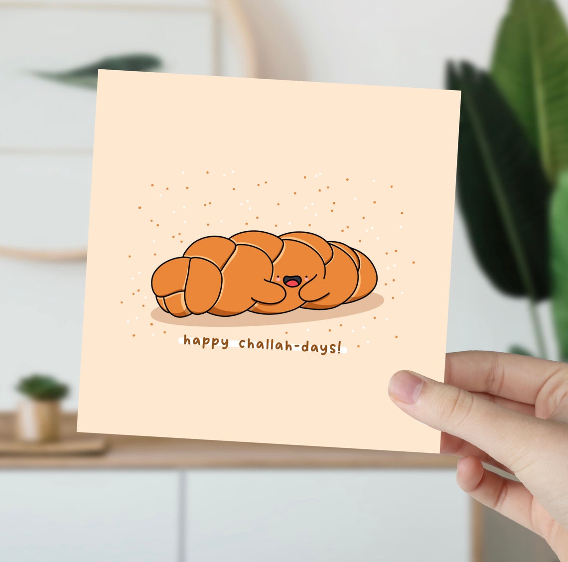 Kawaii Challah Bread Hanukkah Pun Poster with Happy Challah Days - Image 5