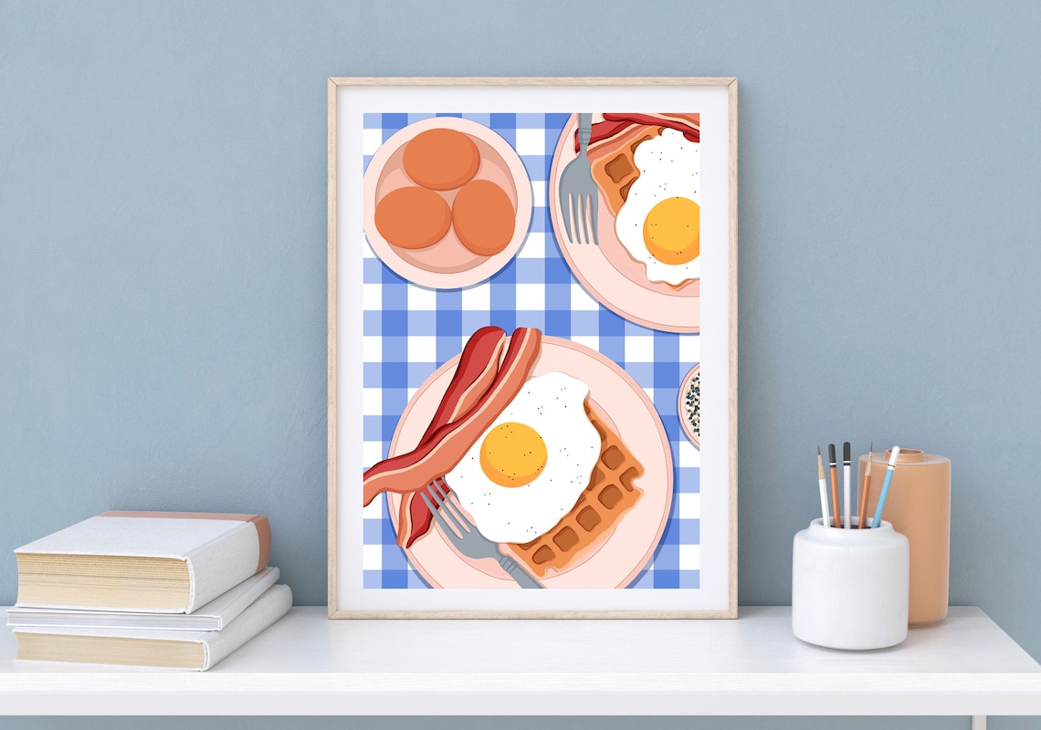 Bacon And Eggs Breakfast Kitchen Art Print - Image 3