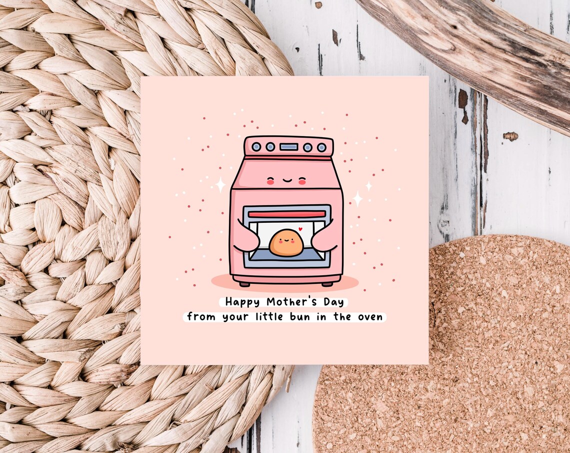 Kawaii Happy Mothers Day From Your Little Bun in the Oven Print - Image 5