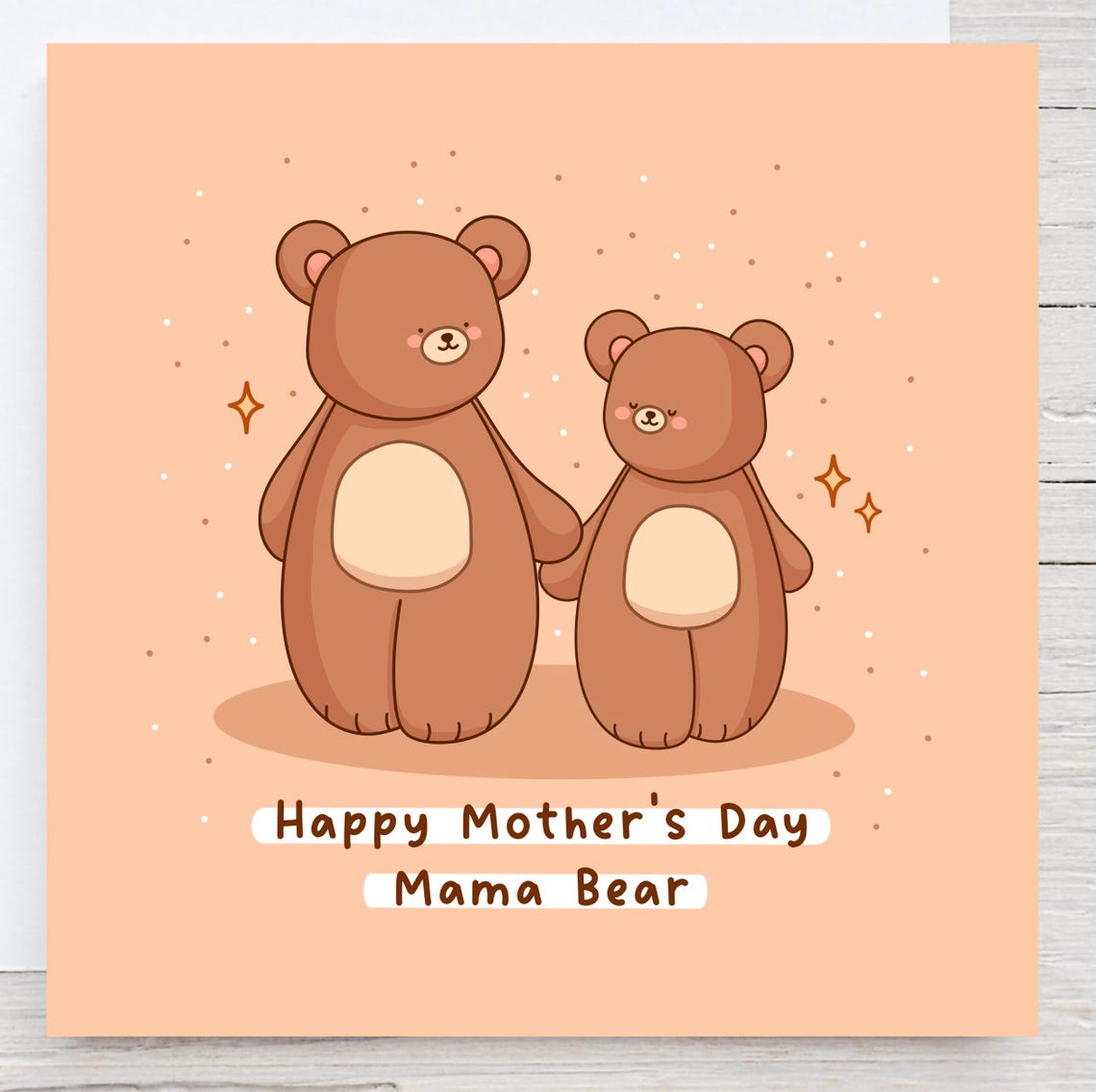 Kawaii Happy Mothers Day Mama Bear and Cute Cub Pun Art Print