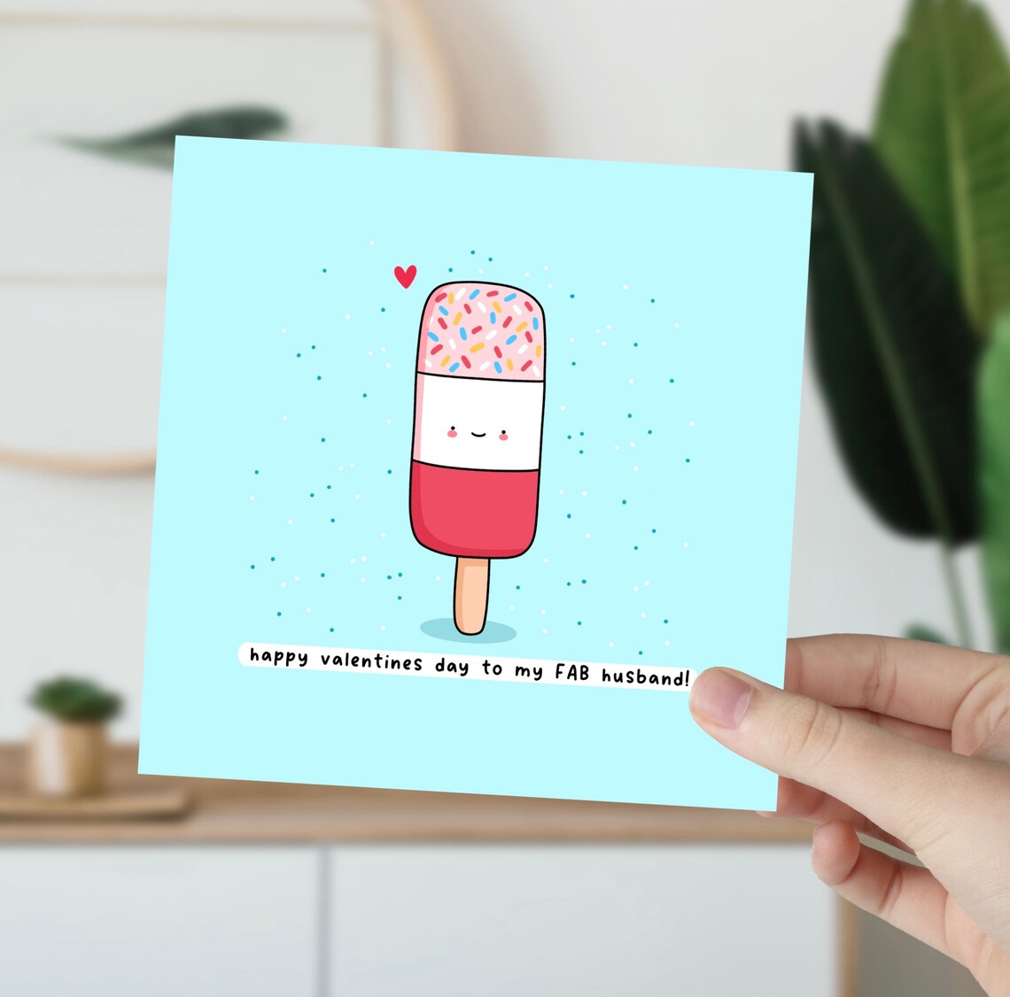 Happy Valentines Day To My Fab Husband Kawaii Ice Lolly Poster - Image 5
