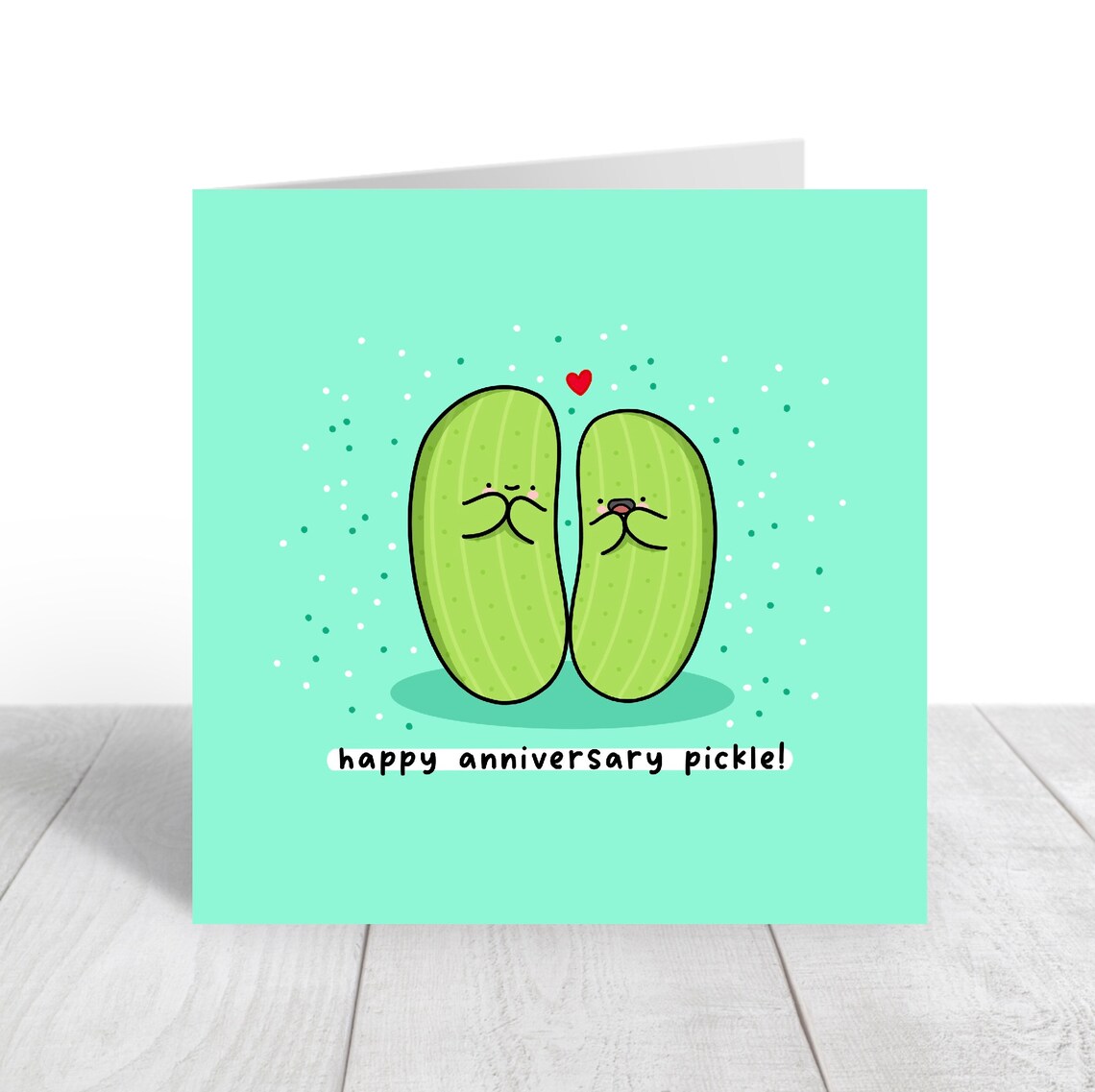 Happy Anniversary Pickle Kawaii Pickle Couple Love Card Poster - Image 4