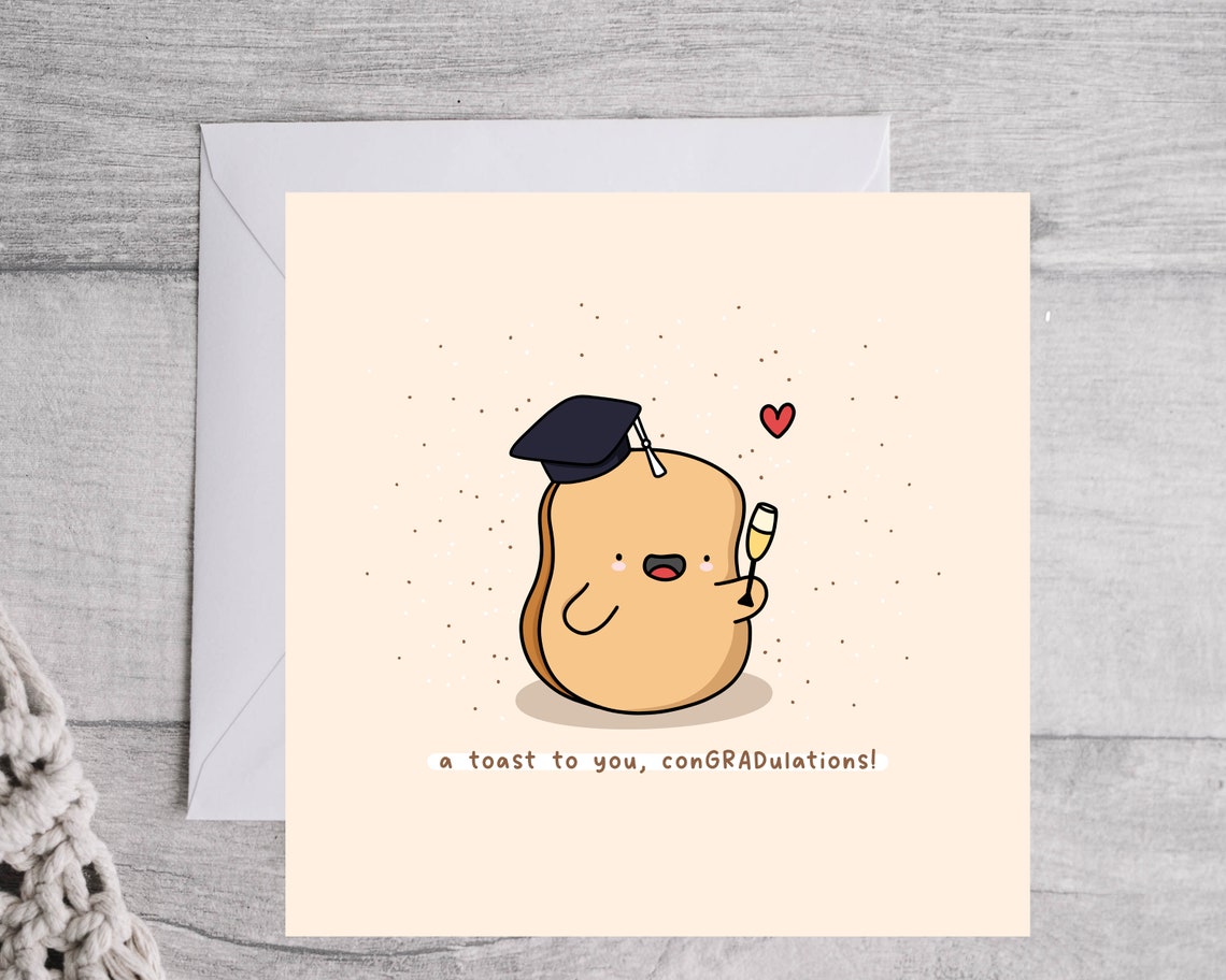 A Toast to You ConGRADulations Cute Graduation Card Art Poster - Image 4
