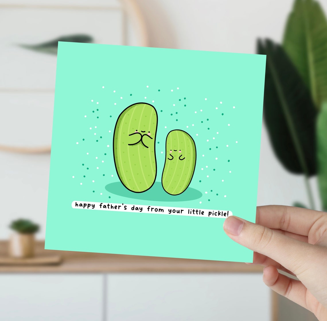 Cute Pickle Pair Happy Fathers Day From Your Little Pickle Wall Art - Image 6