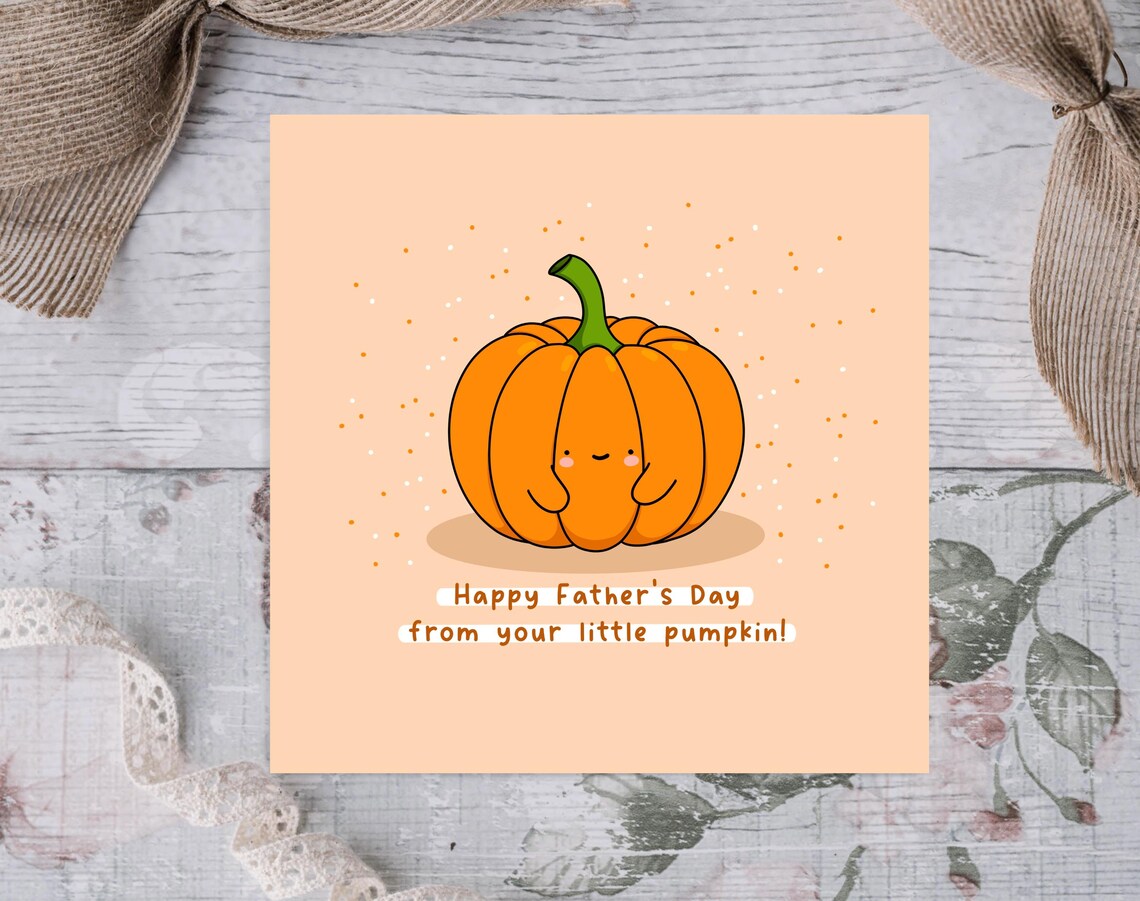 Smiling Pumpkin Happy Fathers Day From Your Little Pumpkin Wall Art - Image 4