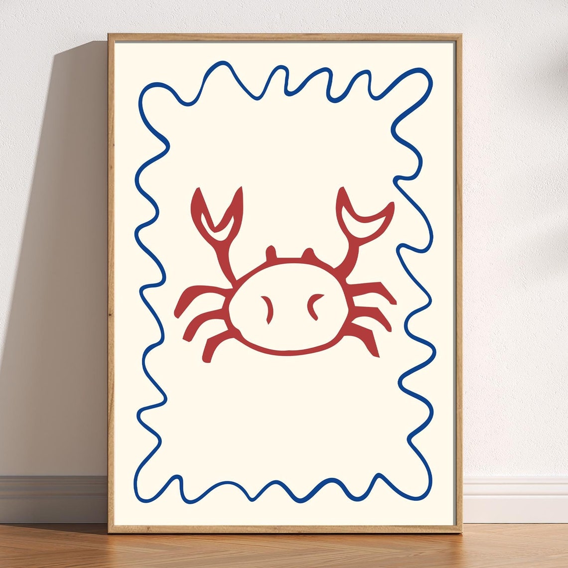 Crab Print, Minimalist Nautical Kitchen Poster