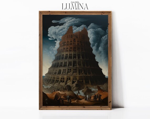 Tower of Babel Biblical Masterpiece Religious Oil Painting Poster