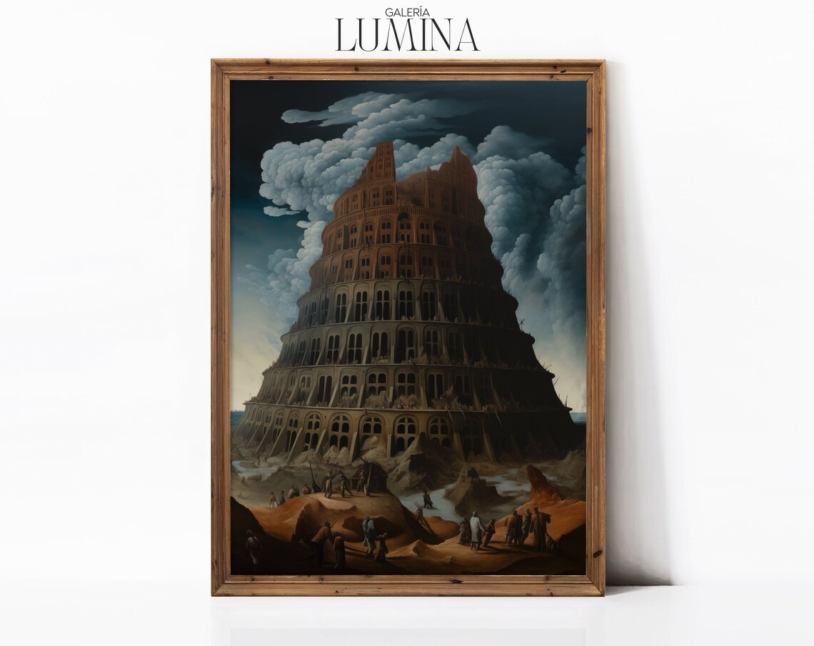 Tower of Babel Biblical Masterpiece Religious Oil Painting Poster