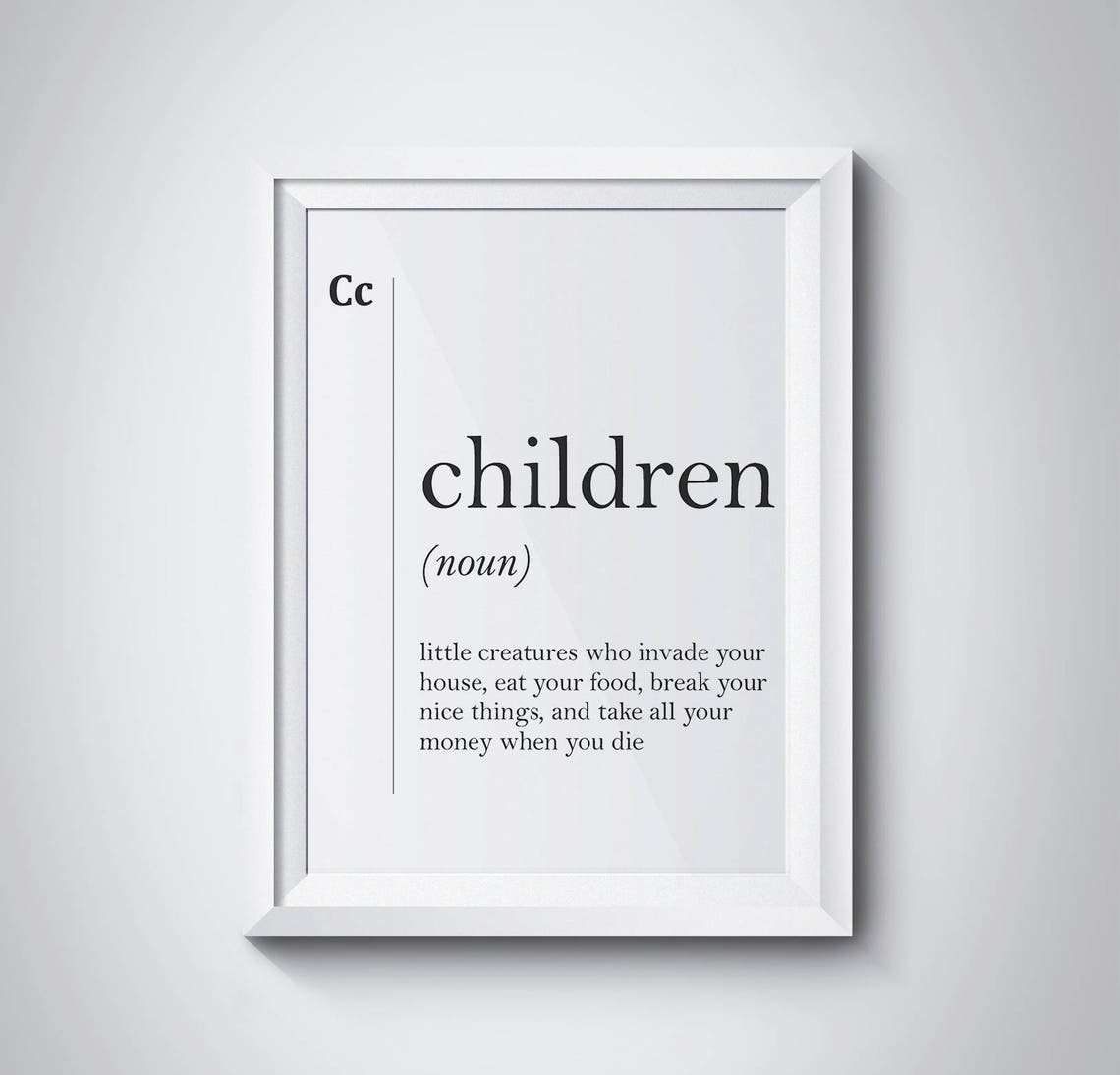 Children Definition Funny Family Print Family Wall Art Parents Gift Minimalist Art Children Print Modern Art Family Living Room Decor
