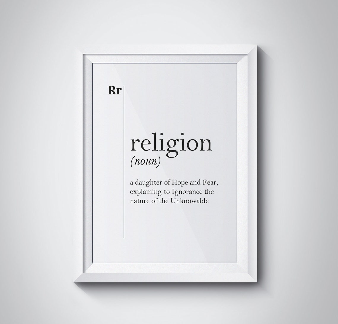 Religion Funny Dictionary Definition Hope Fear Ignorance Wall Poster