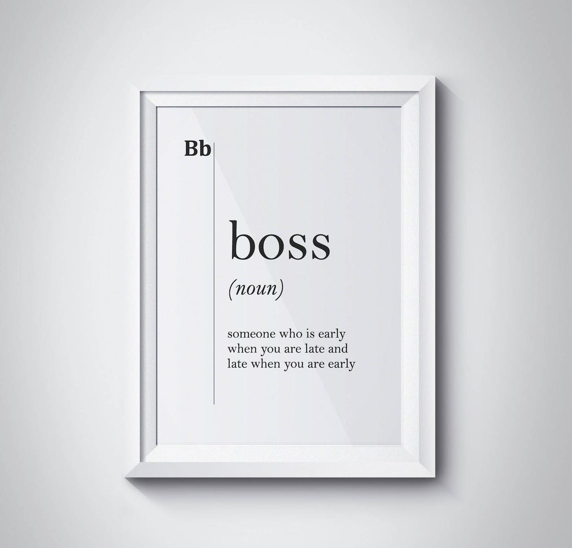 Boss Funny Dictionary Definition Typography Office Poster Gift