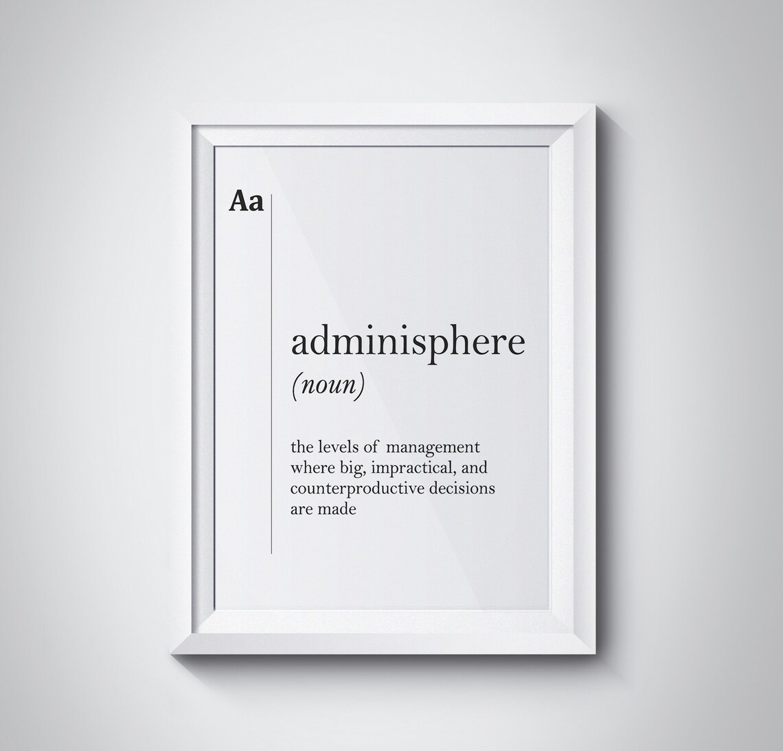 Adminisphere Definition Print, Funny Office Decor