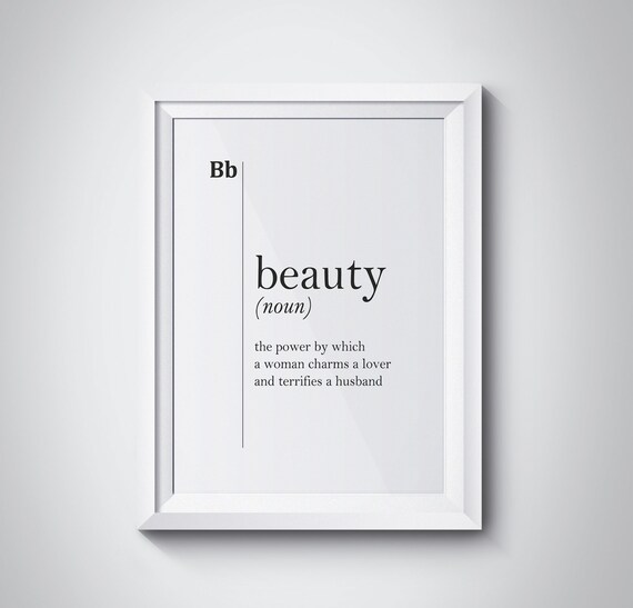 Beauty Funny Dictionary Definition Woman Charms Lover Wall Poster
