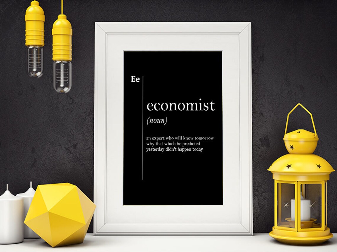 Economist Funny Definition Finance Office Humor Black Poster - Image 2