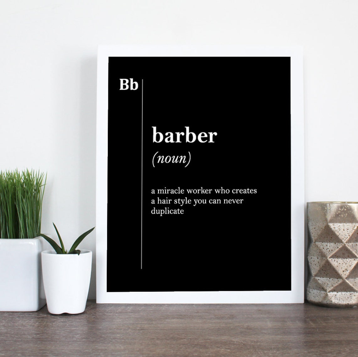 Barber Funny Dictionary Definition Miracle Worker Black Poster - Image 2