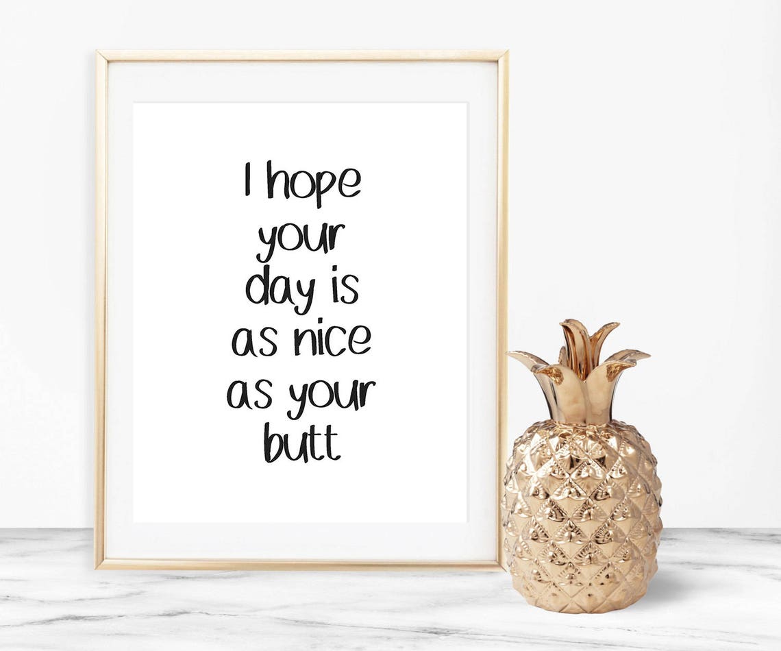 I Hope Your Day Is As Nice As Your Butt Funny Gag Quote Poster - Image 2