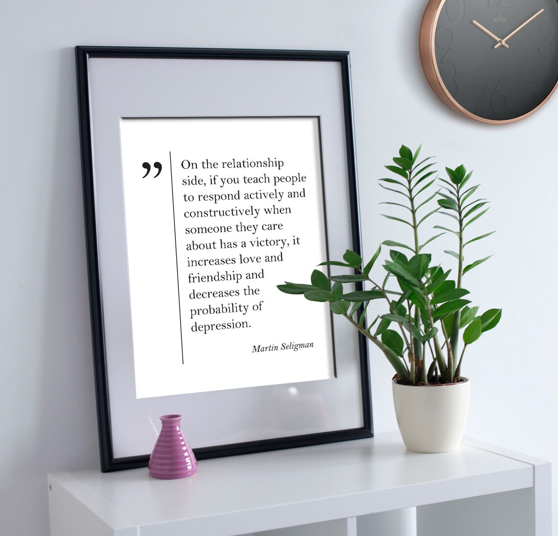 Martin Seligman Love and Friendship Quote Minimalist Art Poster - Image 3