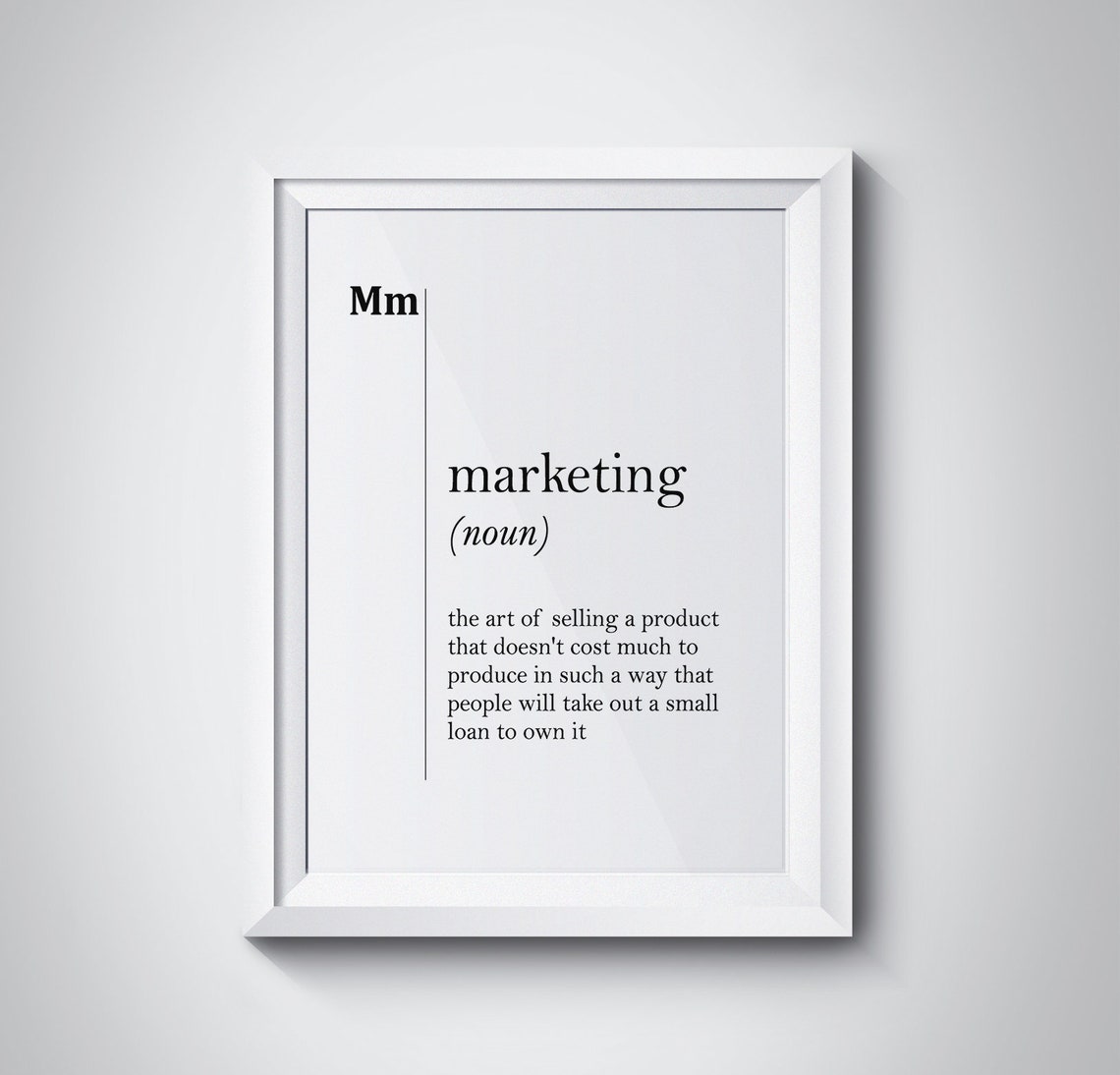 Marketing Funny Dictionary Definition Minimalist Office Poster