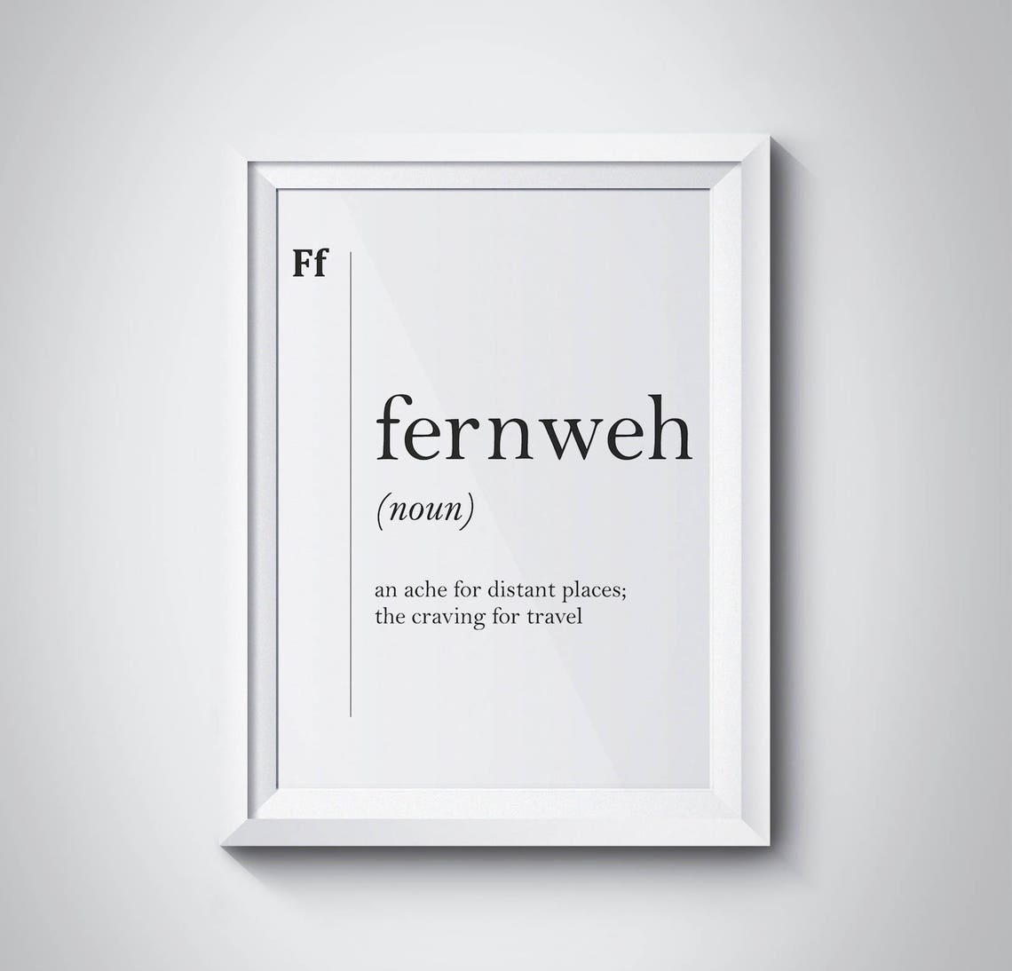 Fernweh Definition German Wanderlust Travel Craving Minimalist Poster