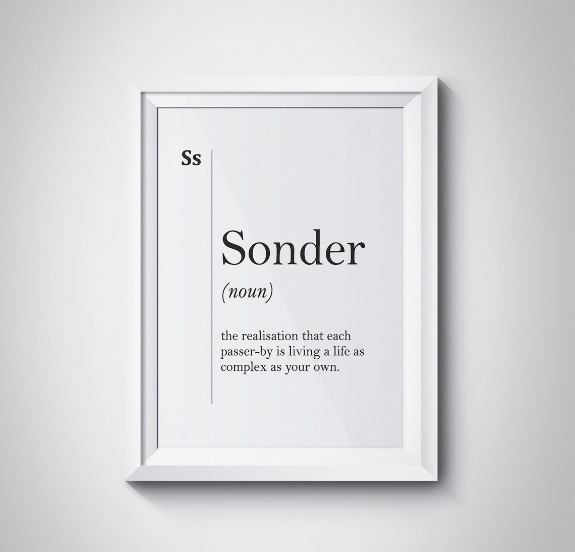 Sonder Definition Poster Passerby Complex Life Typography Decor Gift
