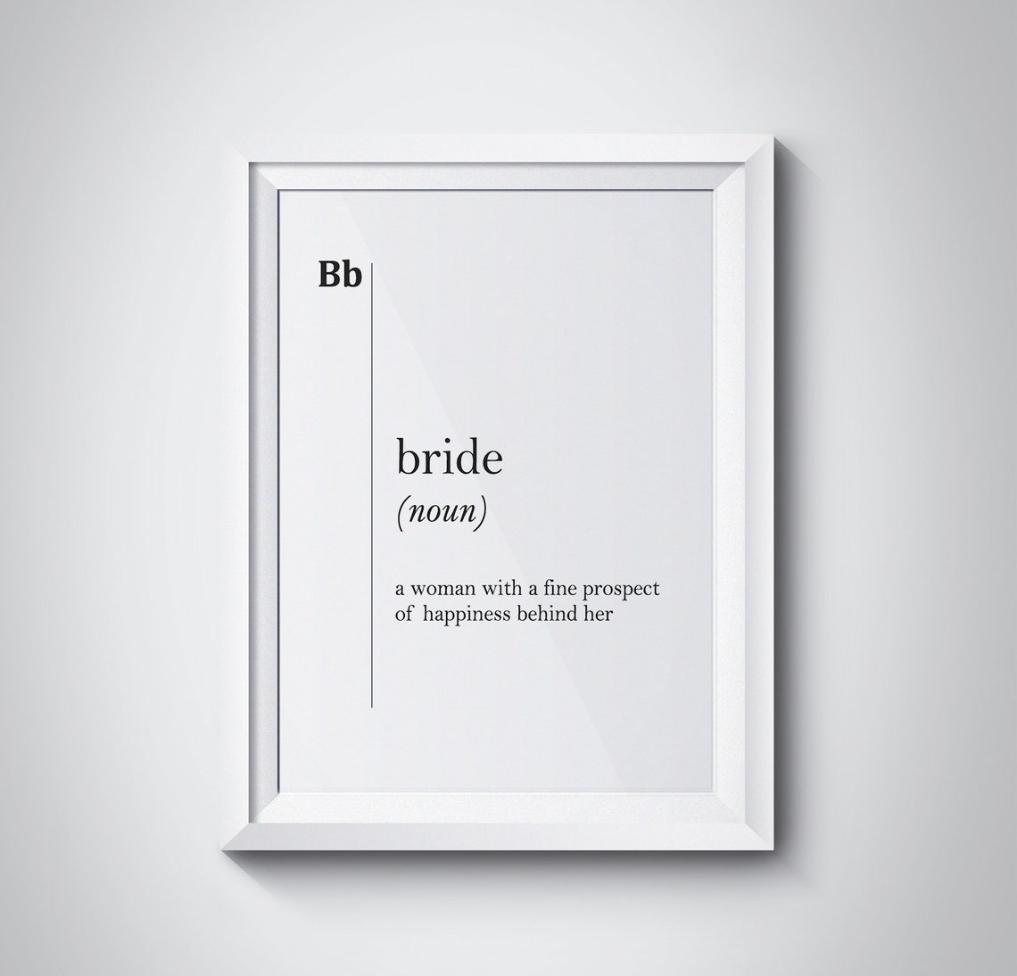 Bride Funny Dictionary Definition Wedding Gift Typography Poster