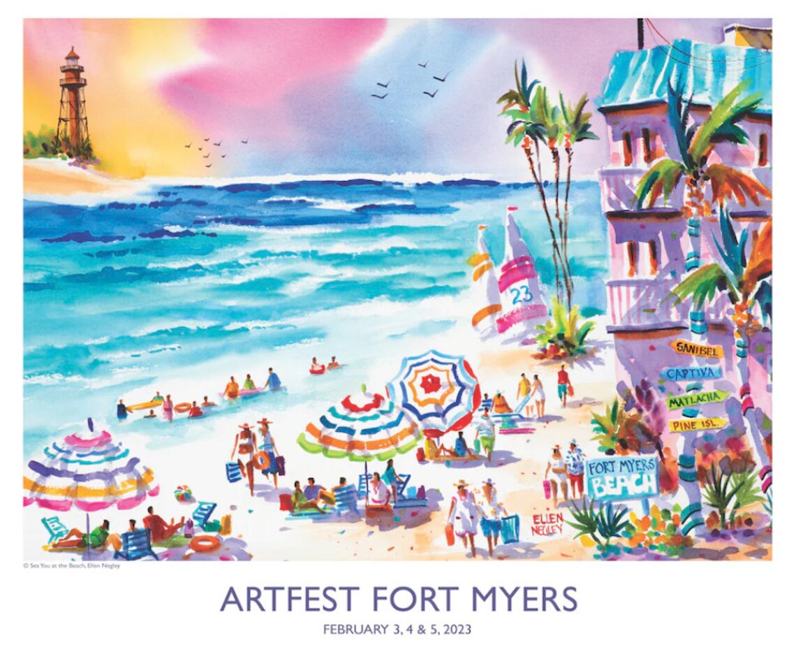 Artfest Fort Myers February 2023 Official Beach Festival Poster