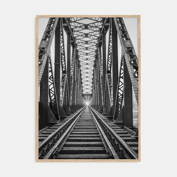 Fine Art Bridge Print Black White Photography Poster For Home Decor Wall Art Modern Minimalist Design