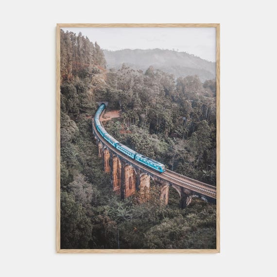 Fine Art Train Arch Bridge Print Color Photography Poster Wall Art Decor For Train Lovers Railway Enthusiasts