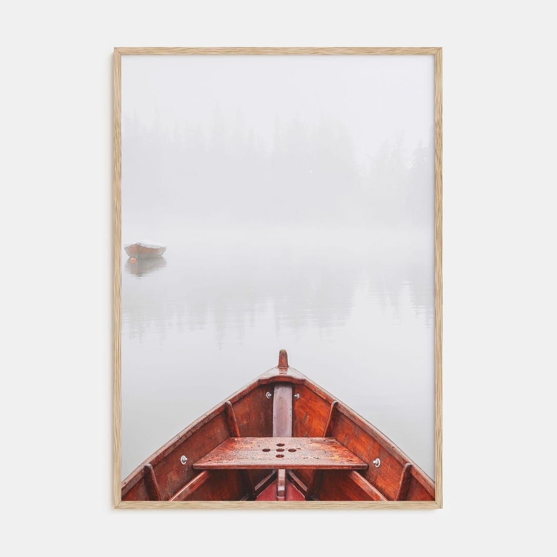 Fine Art Boats On Foggy Lake Print Color Photography Poster Wall Art Nature Decor Home Decoration Tranquil Scene Gift Idea
