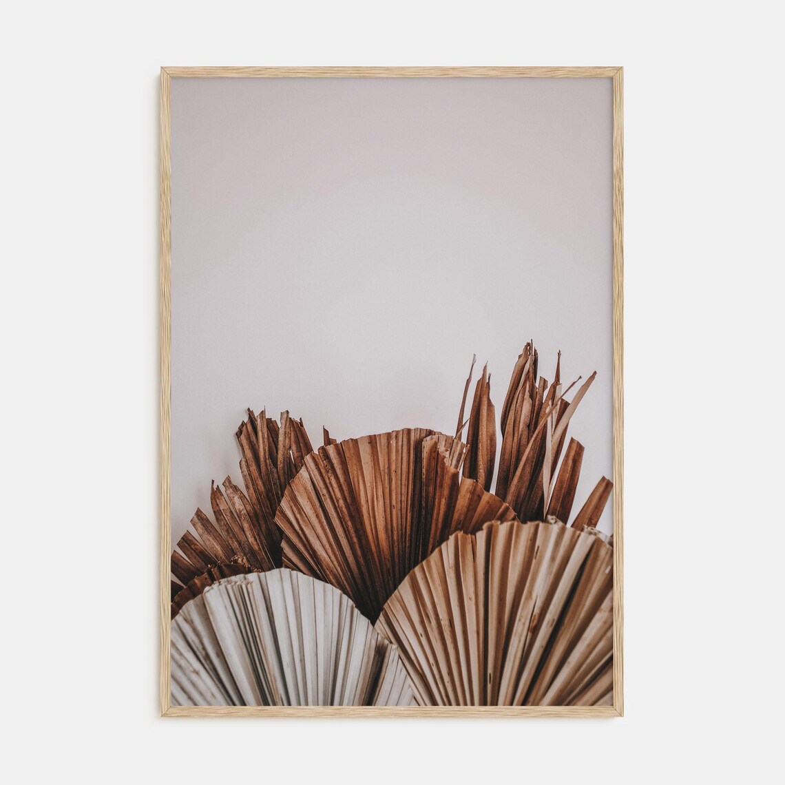 Dried Palm Fan Leaves Minimal Terracotta Botanical Wall Print