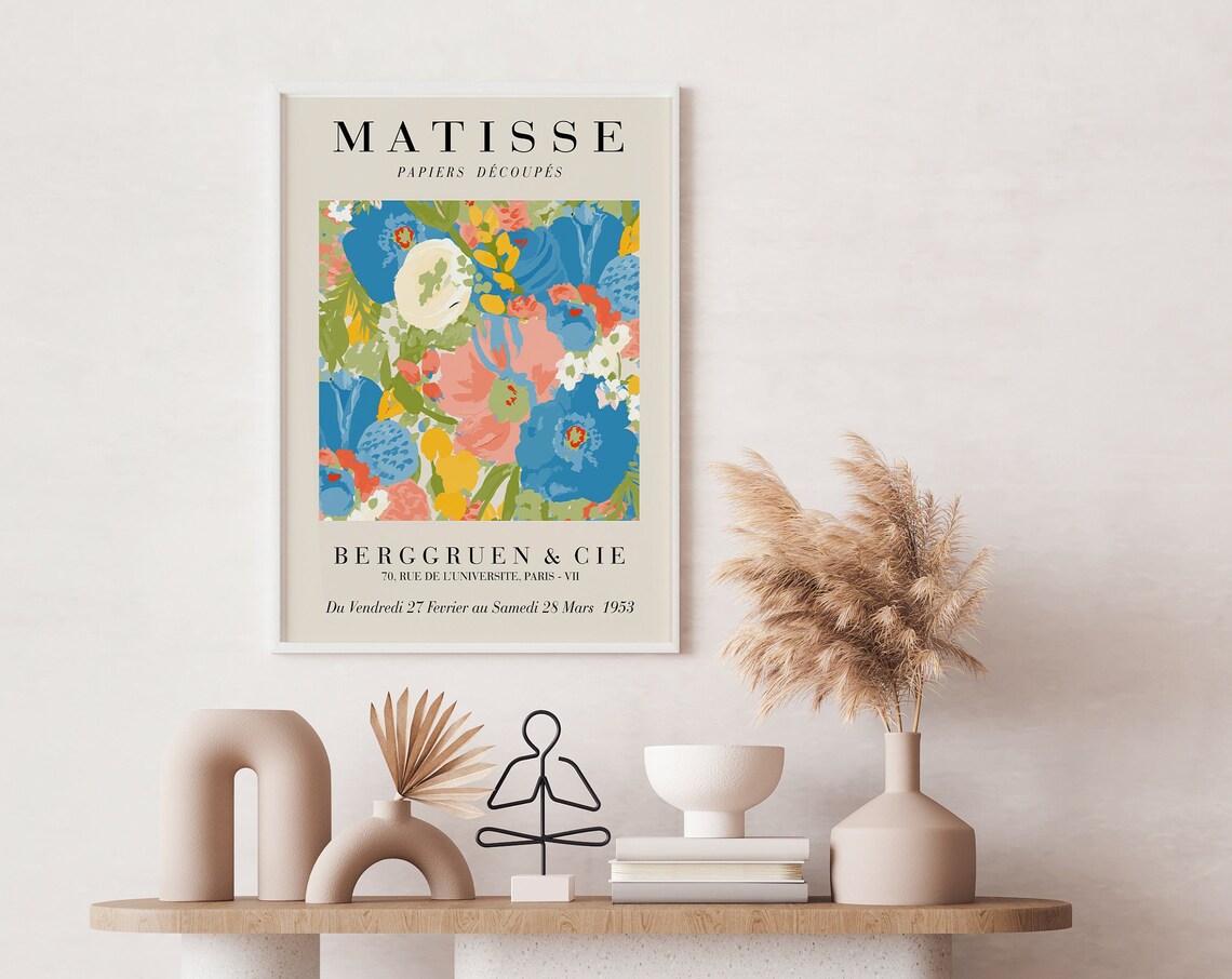 Henri Matisse Cut Out Blue Floral 1953 Exhibition Poster For Gallery Walls - Image 3