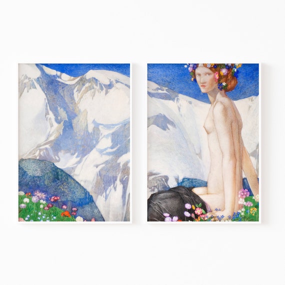 Figure Study Female Nude Painting Wall Art Vintage Painting Bathroom Figurative Painting Bedroom Boho Decor
