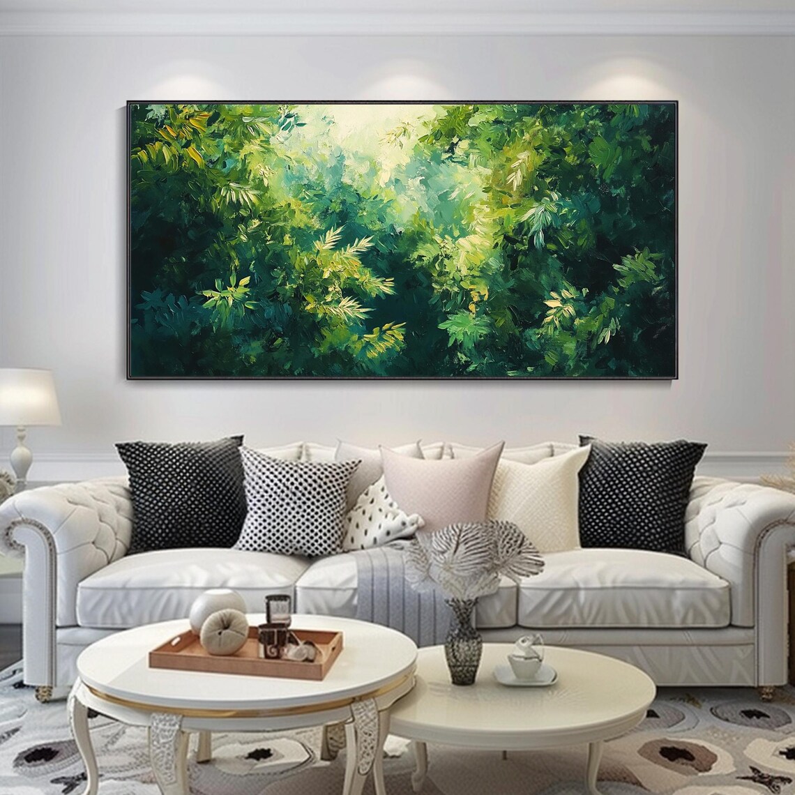 Lush Green Forest Canopy Sunlight Dense Foliage Nature Art Poster - Image 2