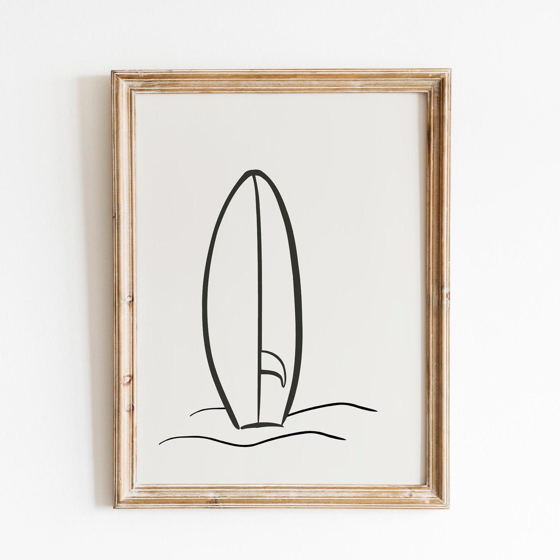 Minimalist Surfboard Line Art Beach Surf Coastal Style Art Poster - Image 4