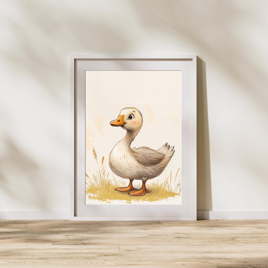 Cute Baby Goose Nursery Poster with Soft Pastel Farmhouse Animal Art - Image 2